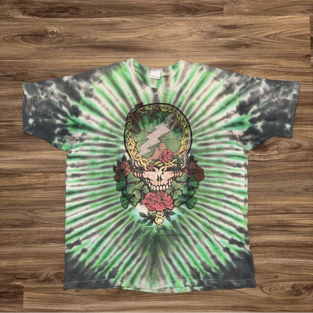 1996 st pattys day Grateful Dead double sided tie dye graphic tee